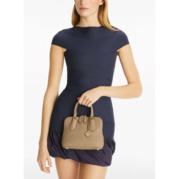 Tory Burch Swing Mini Leather Handbag Taupe Oak OS - Picture 1 of 14